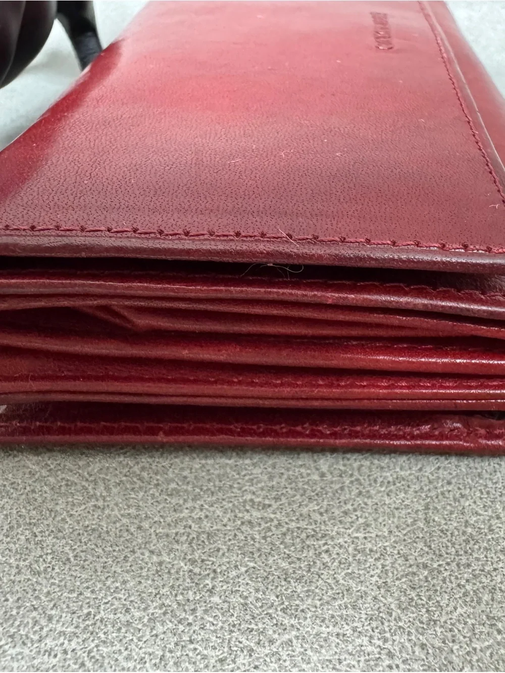 Classic Red Leather Continental Wallet by